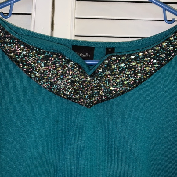 Vintage rafaella rhinestone and sparkle blouse med - Picture 3 of 8